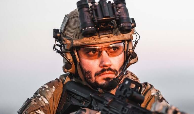 Soldier wearing Bolle BSSI Safety Eyewear