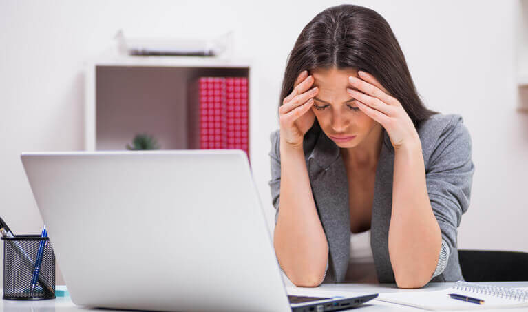 Woman with a headache