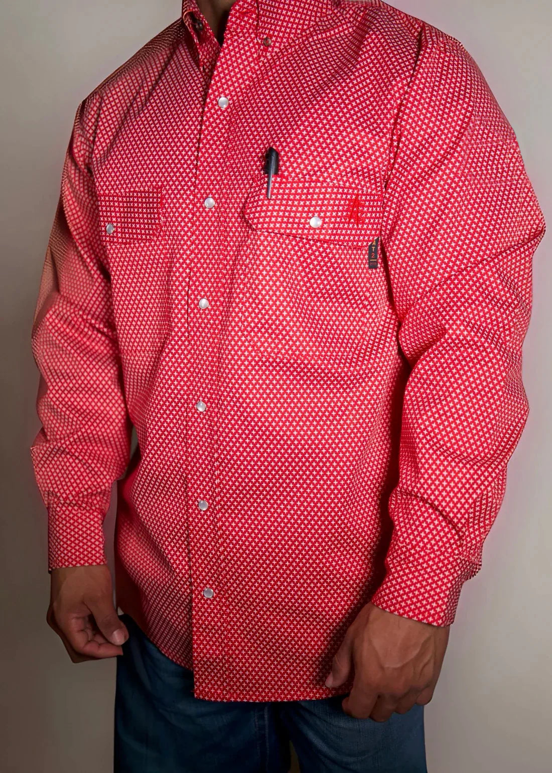 Static FR Flame-Resistant Pearl Snap Work Shirt - Alpha Red