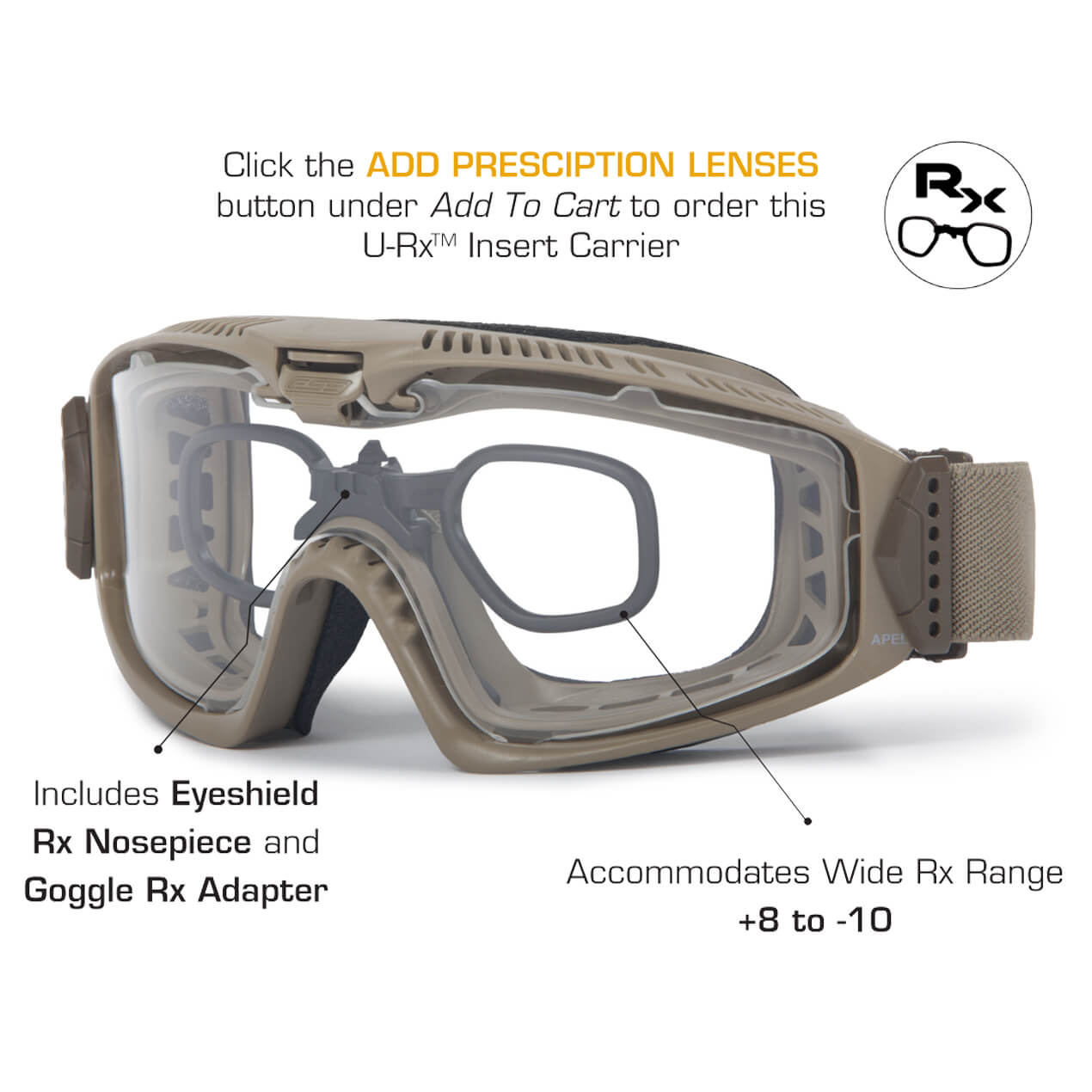 ESS/Oakley URx Prescription Insert for Cross Series, ICE and Oakley M-Frame-Safety Glasses USA-5