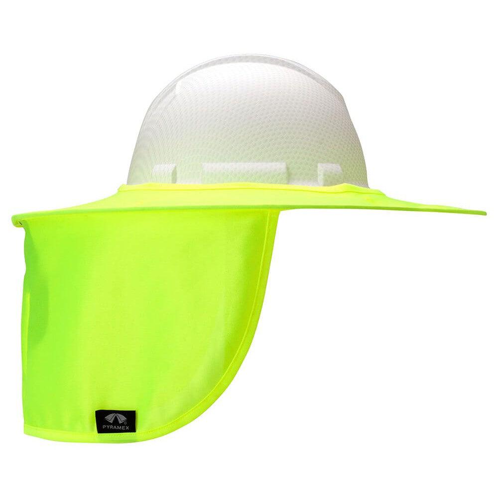 Pyramex HPSHADEC Collapsible Hard Hat Brim with Neck Shade-Hi-Vis Lime-HPSHADEC30-Safety Glasses USA-2