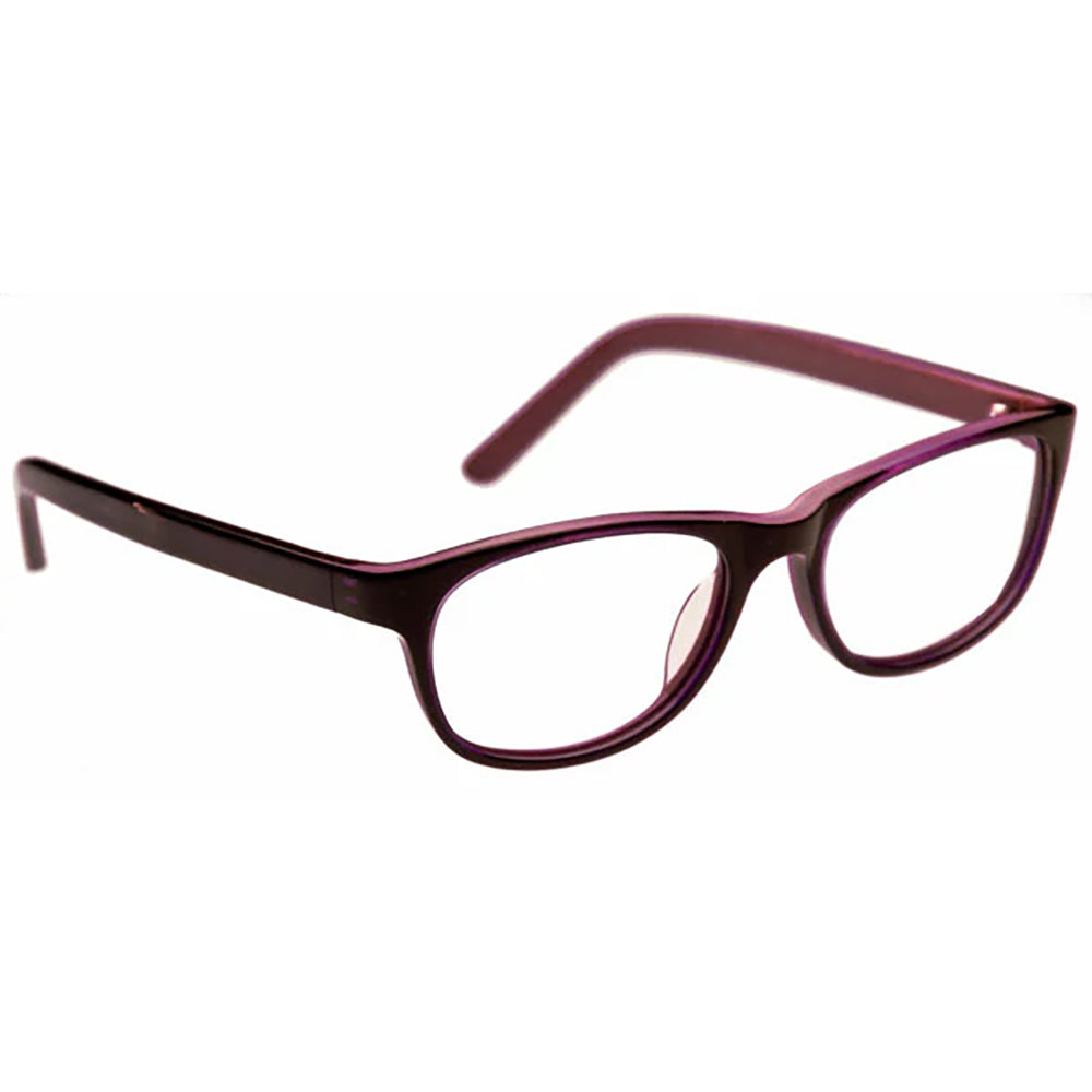 ArmouRx 7106 purple plastic prescription safety glasses with a rectangular full-frame design.