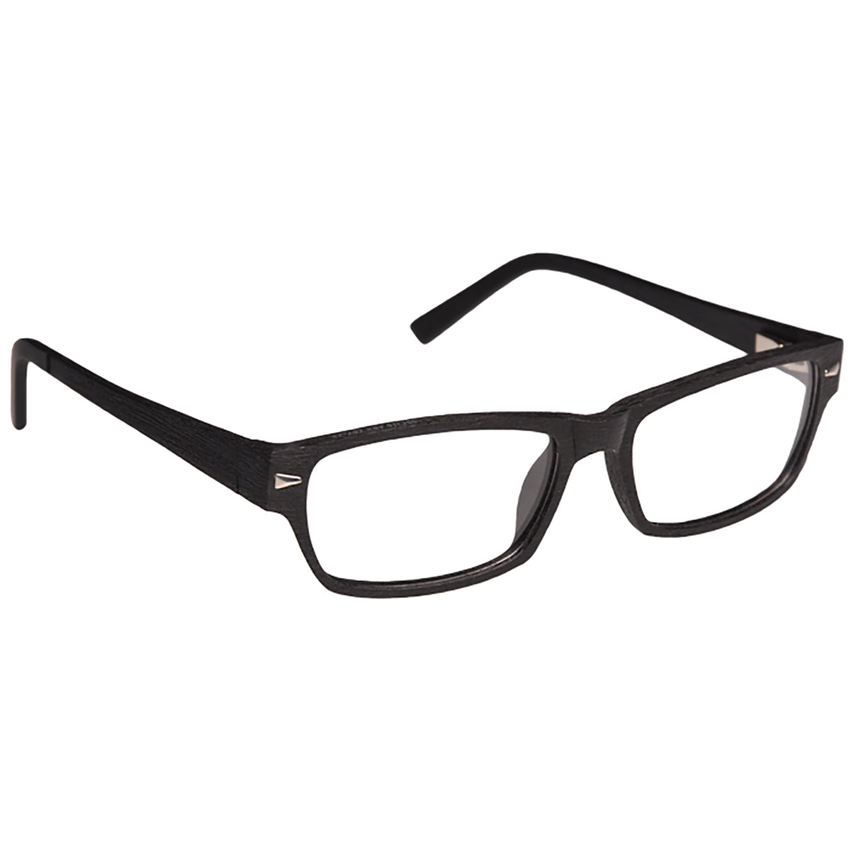ArmouRx 7000 black plastic full-rim prescription safety glasses, 55mm lens width, rectangular design.