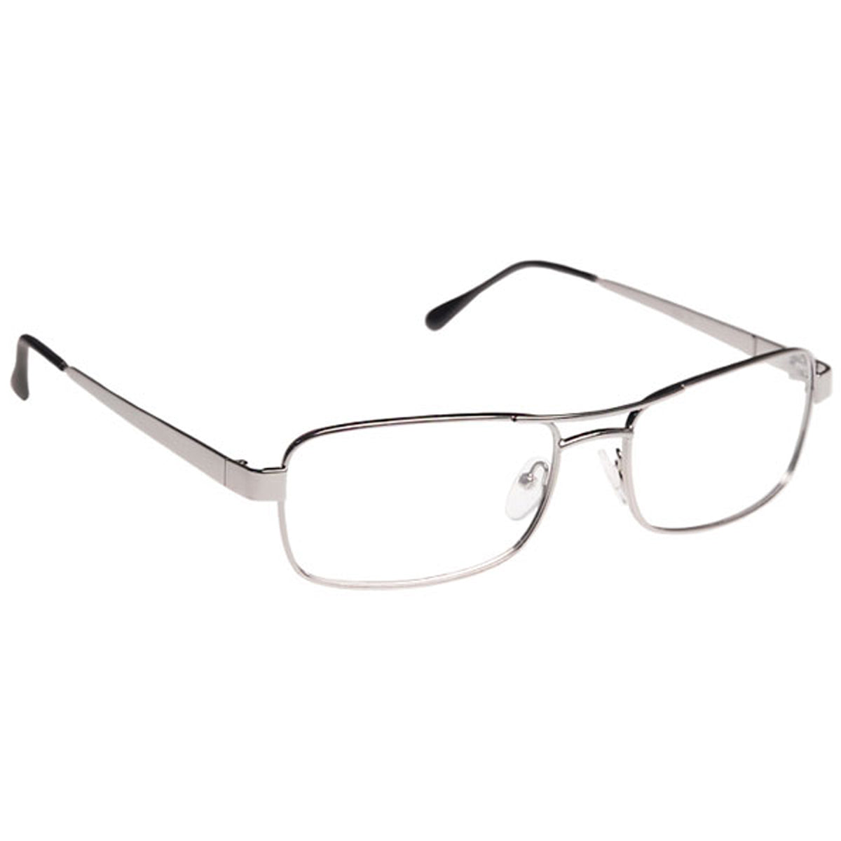 ArmouRx 7012 gray metal full-rim prescription safety glasses with rectangular lenses.