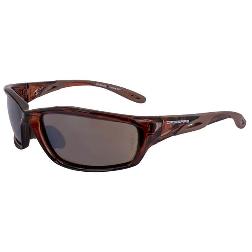 Crossfire Infinity Safety Glasses with Crystal Brown Frame and HD Brown Polarized Lens-CF-21126-Safety Glasses USA-1
