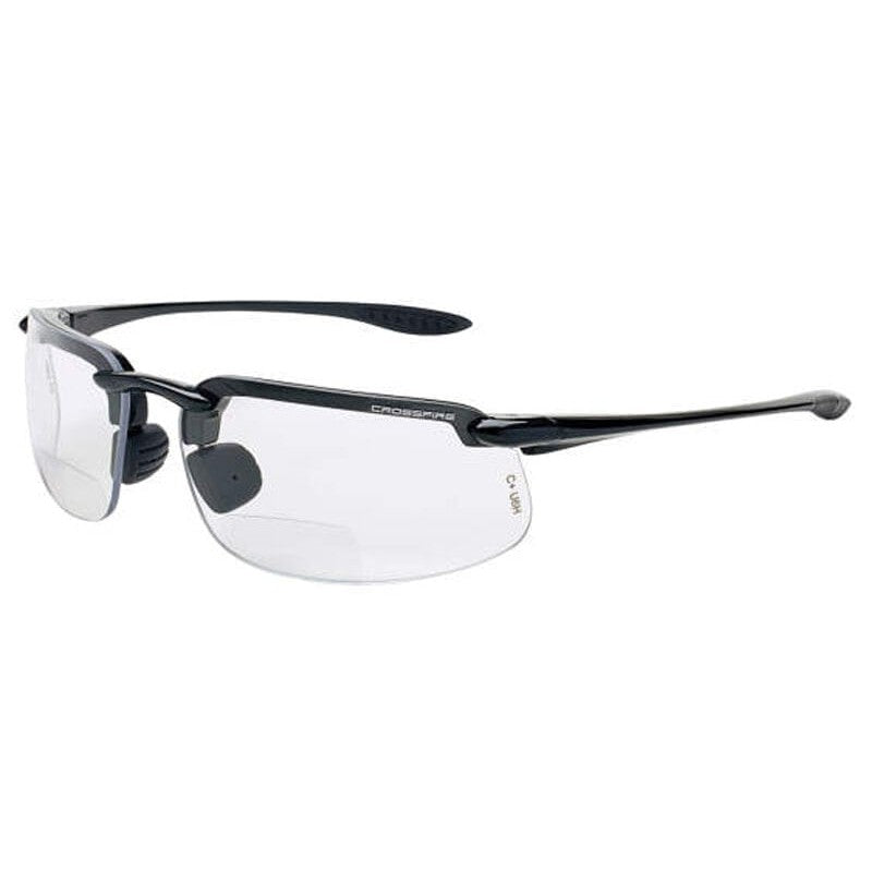 Crossfire ES4 Bifocal Safety Glasses with Pearl Gray Frame and Clear Lens-+1.25-CF-216412-Safety Glasses USA-1