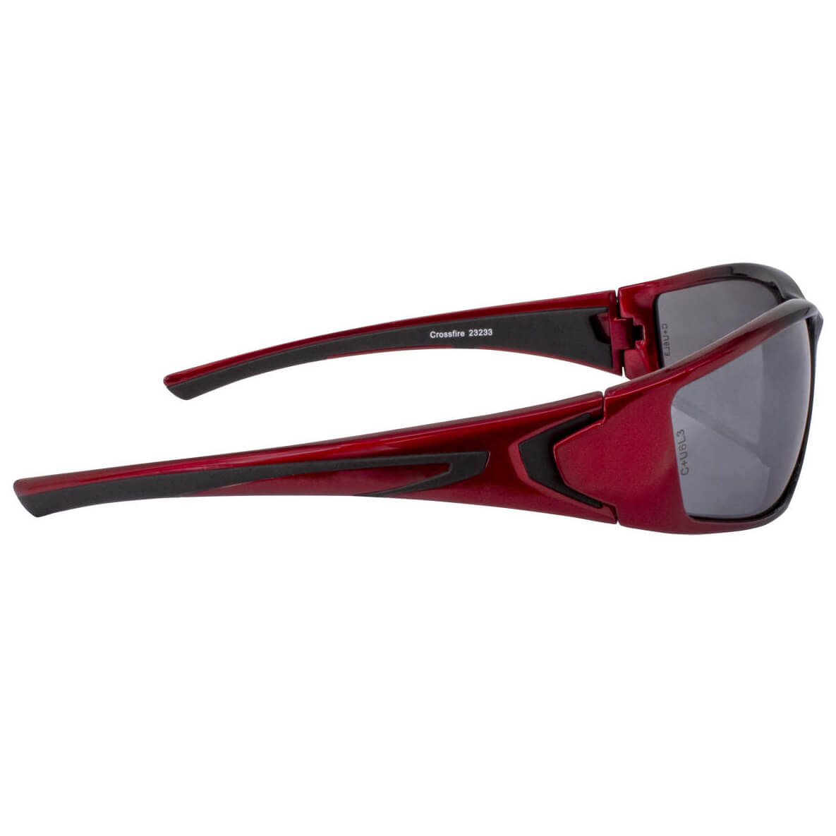 Crossfire RPG safety Glasses with Shiny Black w/Pearl Red Frame and Silver Mirror Lens-Safety Glasses USA-5