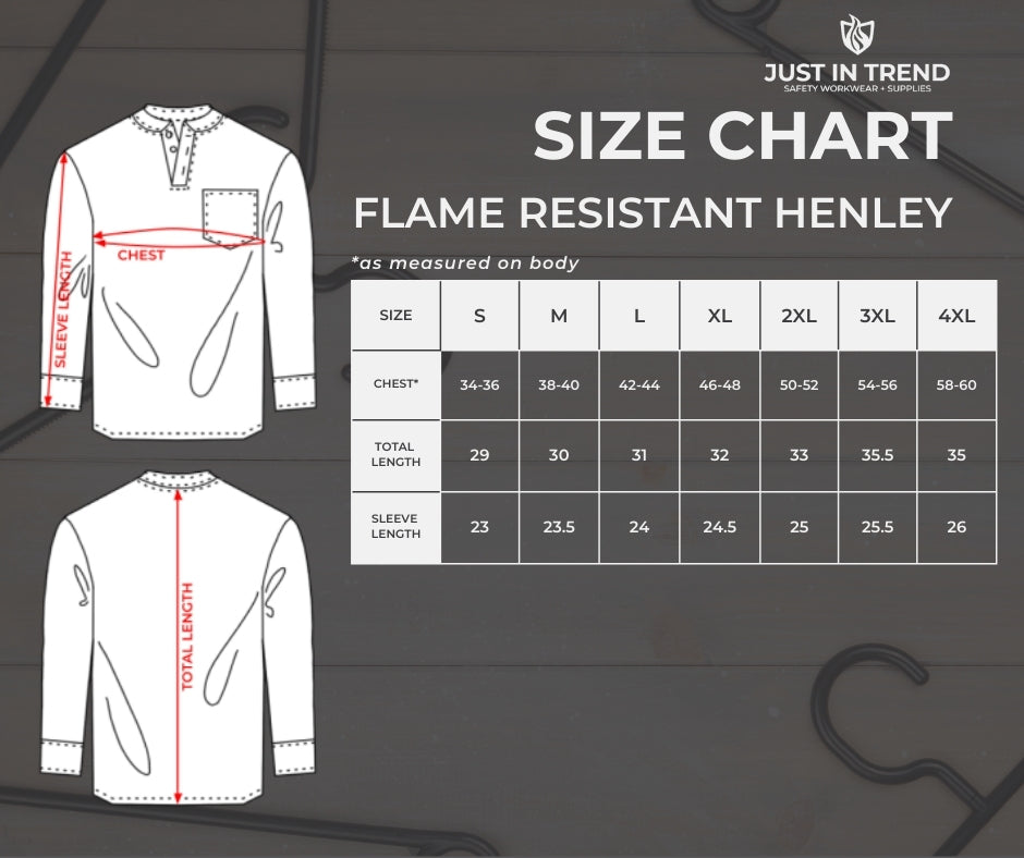 Just In Trend Flame-Resistant Henley T-Shirts