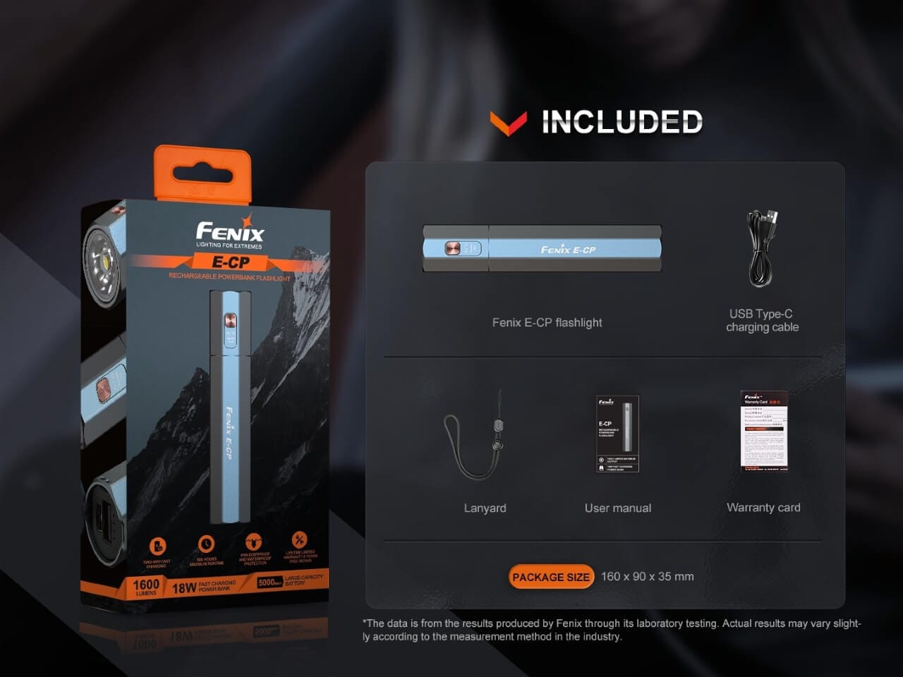 Fenix E-CP 1600-lumen LED Flashlight/Powerbank--Safety Glasses USA-15