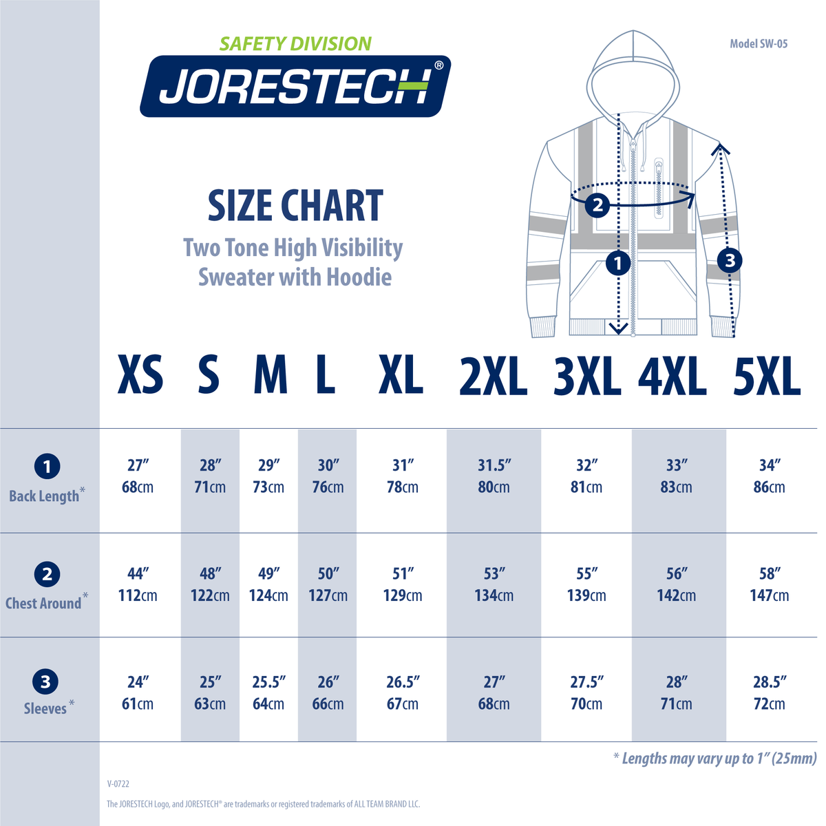 Jorestech Hi-Vis X-Back Two-Tone Safety Hooded Sweatshirt with Reflective Stripes