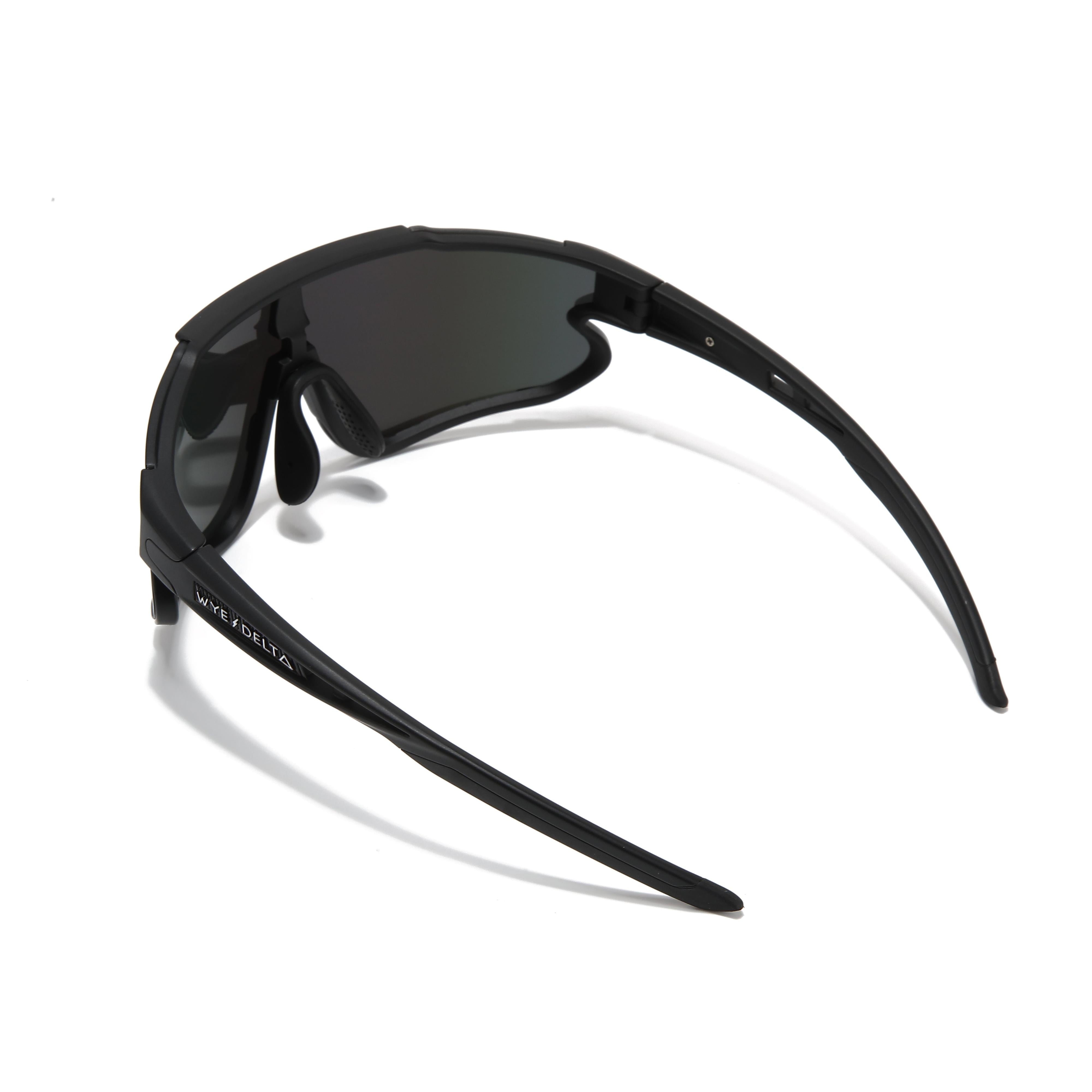 Wye Delta Z87+ HiViz Matte Black Green Revo Polarized Safety Glasses-Safety Glasses USA-6