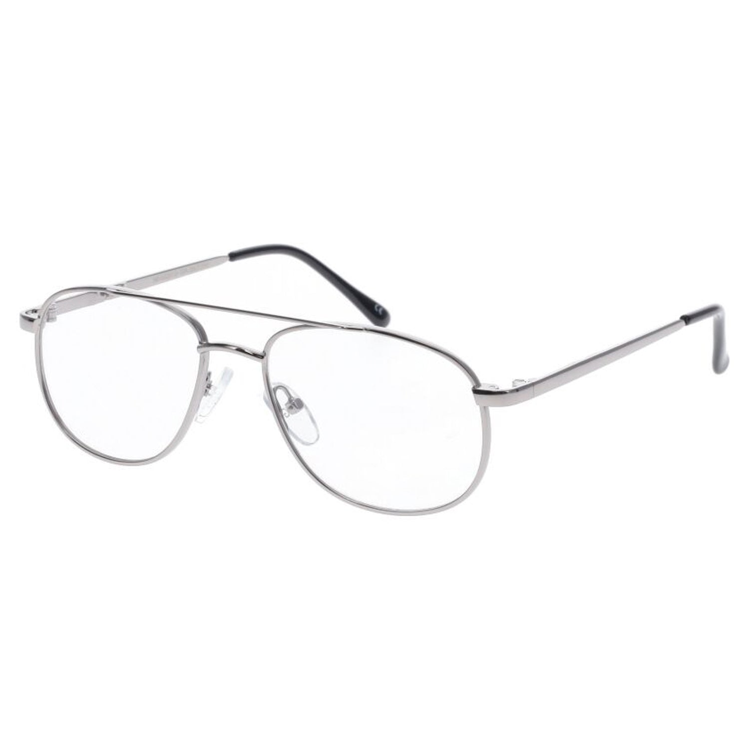 OnGuard OG095EZ Gunmetal prescription safety glasses, 52mm, with clear lenses and ANSI Z87.1 certification.