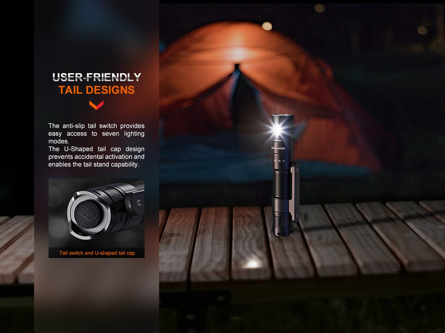 Fenix LD12R Dual Light Flashlight - 600 Lumens-FX-LD12R-Safety Glasses USA-10