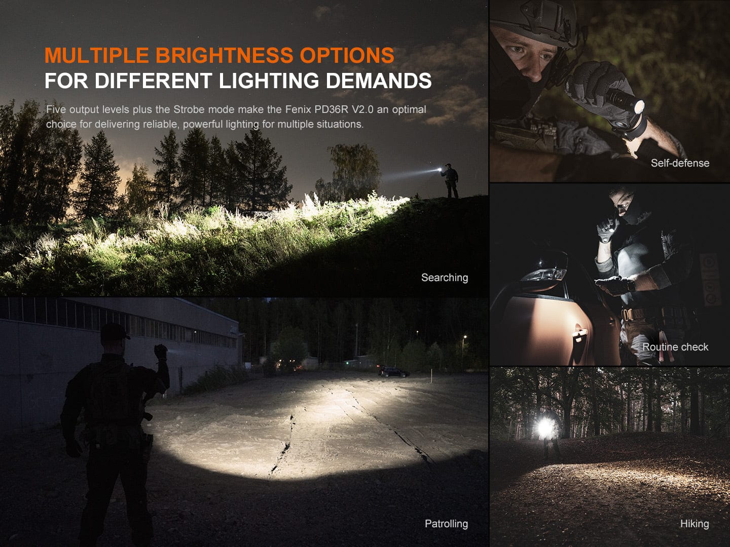 Fenix PD36R V2 Compact Rechargeable Tactical Flashlight - 1700 Lumens-FX-PD36RV2-Safety Glasses USA-10