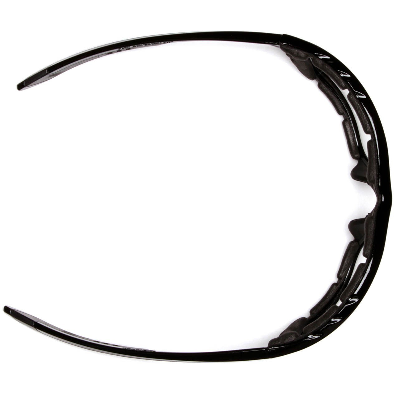 Pyramex SBR8710DTP Accurist Safety Glasses - Black/Red Foam Lined Frame - Clear Anti-Fog Lens Top View