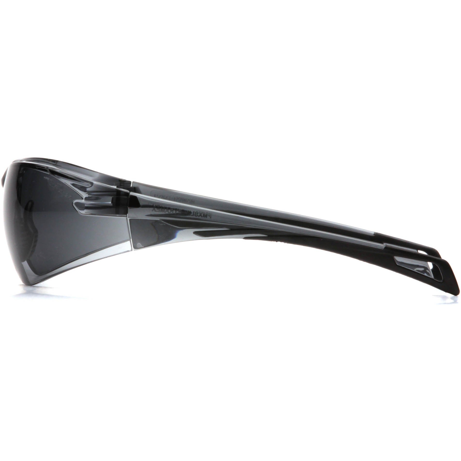 Pyramex SB7120ST PMXSLIM Safety Glasses Black Temples Gray H2X Anti-Fog Lens Left Temple View