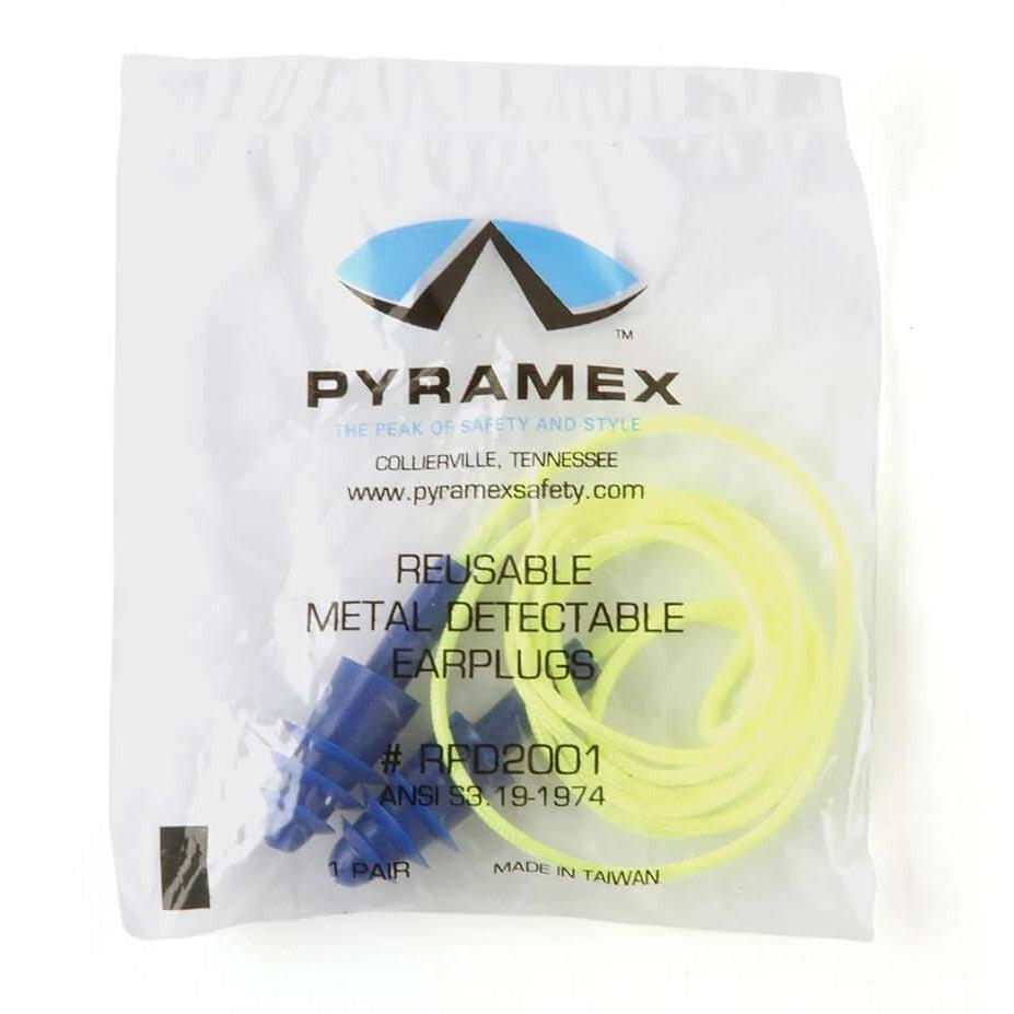 Pyramex RDP2001 Metal Detectable Reusable Corded Earplugs NRR-25 (100-Pr Box)-RDP2001-Safety Glasses USA-2