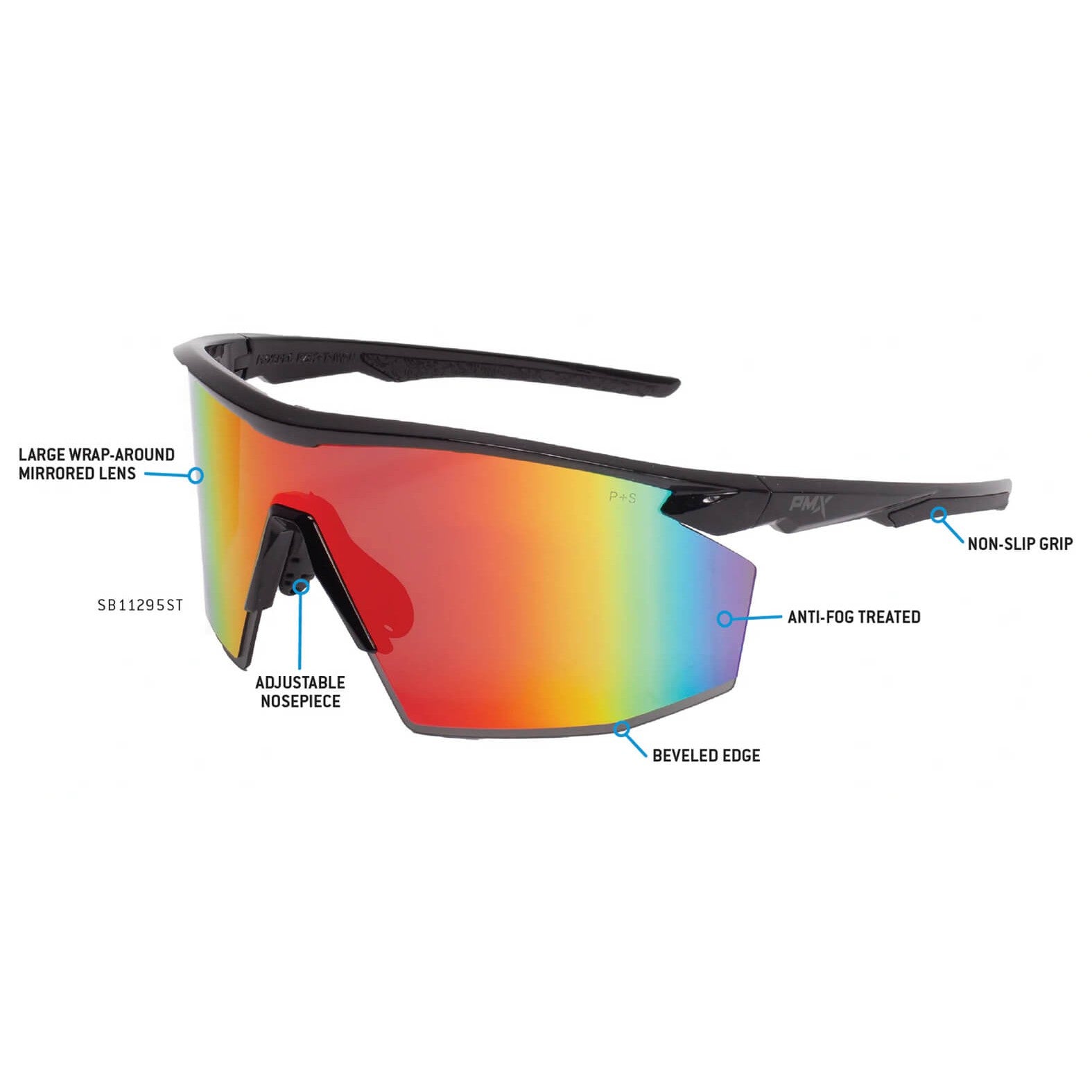 Pyramex PMXSpec Safety Glasses with Matte Black-Green Frame and Green Mirror Anti-Fog Lens-SBL11257ST-Safety Glasses USA-3