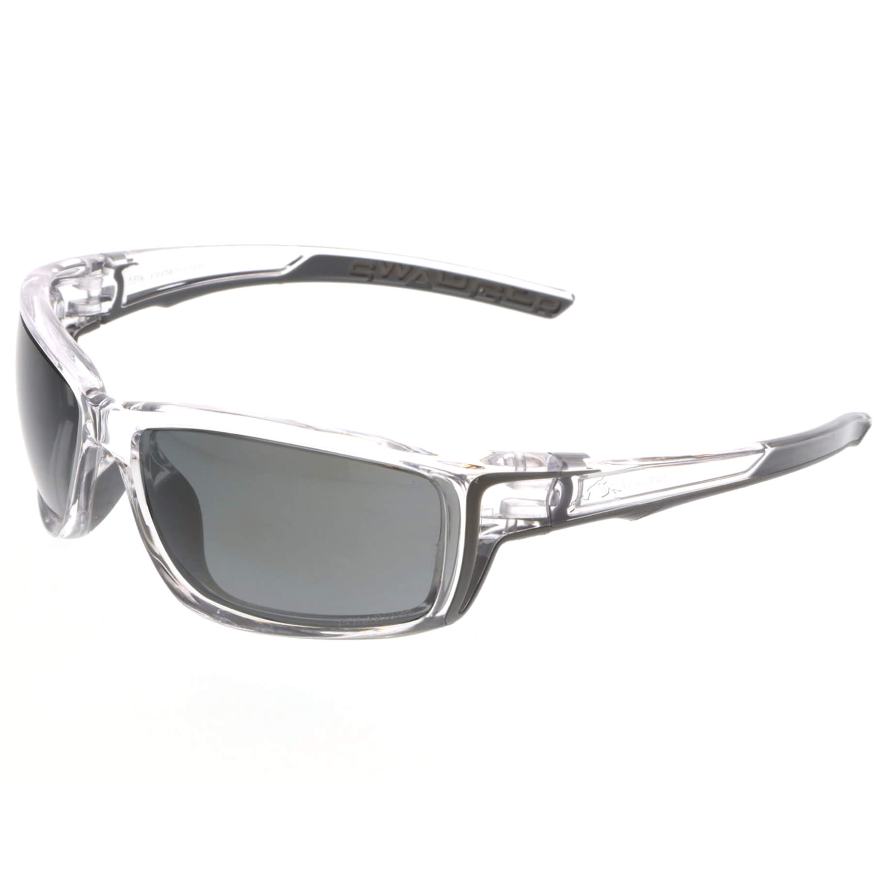 MCR Safety Swagger SR4 Safety Glasses with Clear Frame and Polarized Black Mirror MAX36 Anti-Fog Lens-Safety Glasses USA-1