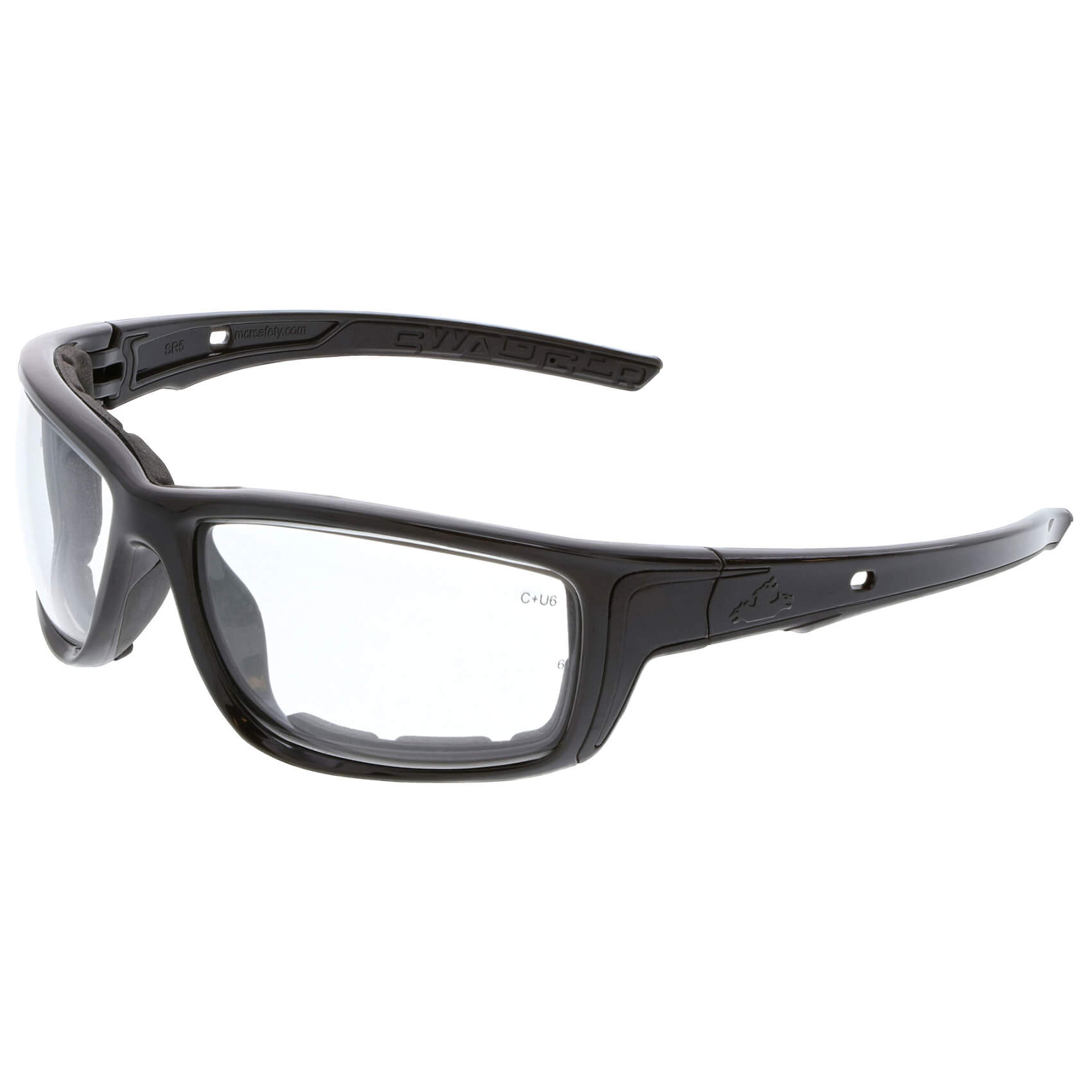 MCR Safety Swagger SR5 Foam-Lined Safety Glasses with Black Frame and Clear MAX6 Anti-Fog Lens-Safety Glasses USA-1