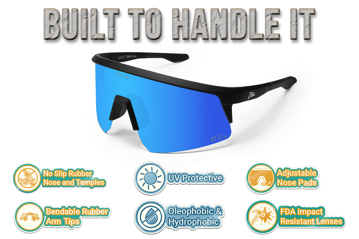 Detour Surge XL Safety Sunglasses with Matte Black Frame and Rose Pink Lens-Safety Glasses USA