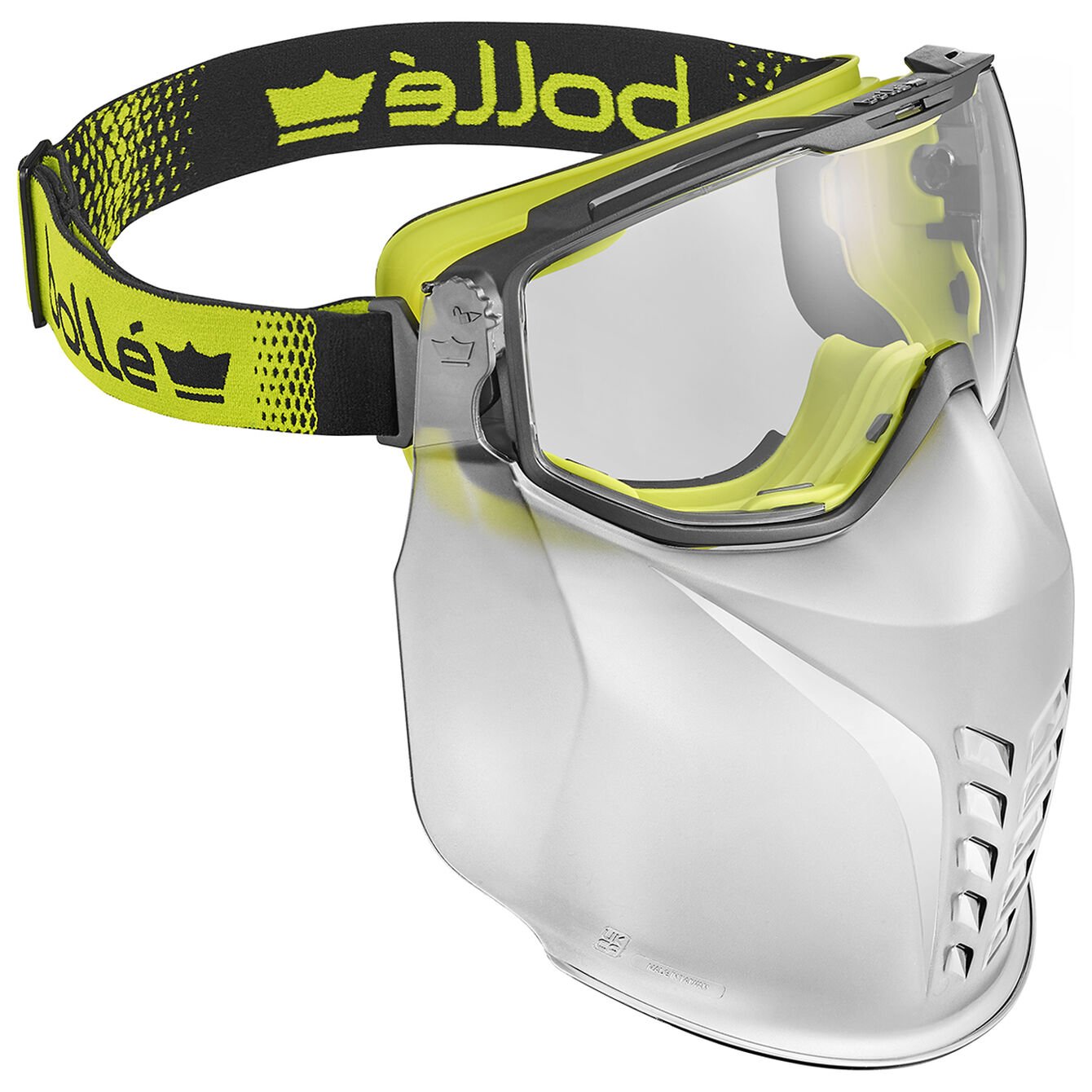 Bolle Universal Goggle Faceguard UNIVGN12W mounted to Universal Goggle Right Side