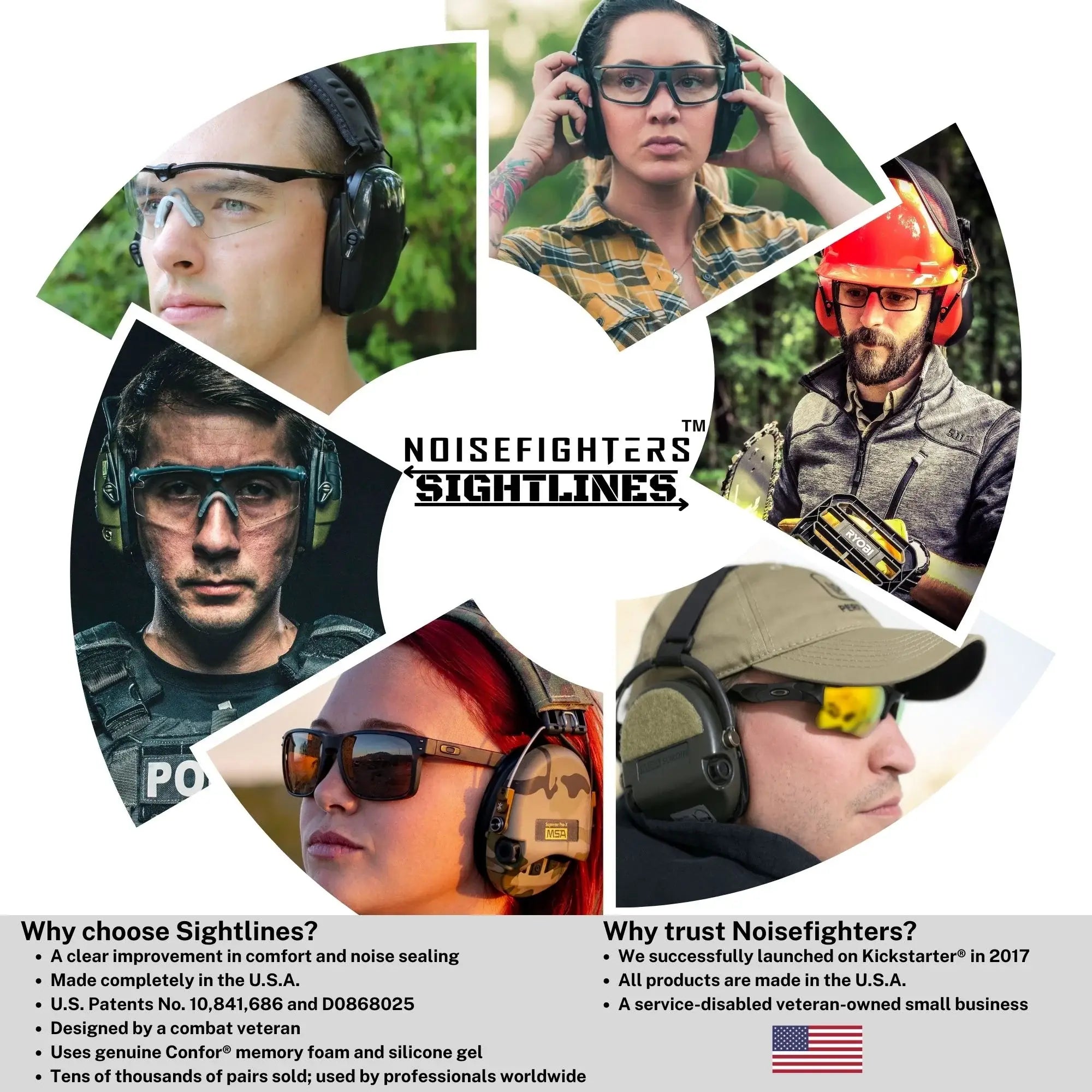 Noisefighters SightLines Gel Ear Pads For Earmuffs