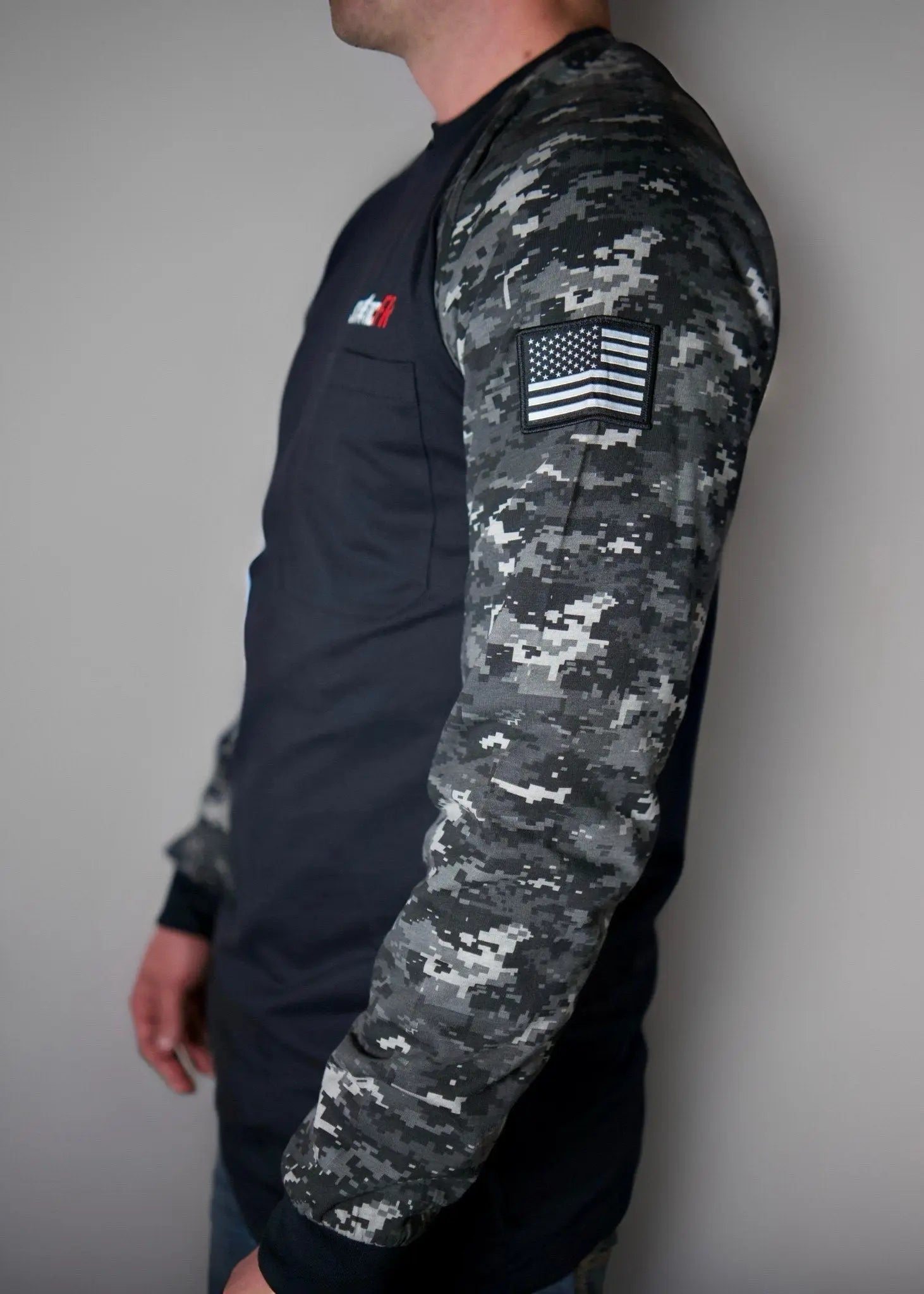 Static FR Flame-Resistant Shirt Digital Camo - Black/Gray-Safety Glasses USA-1