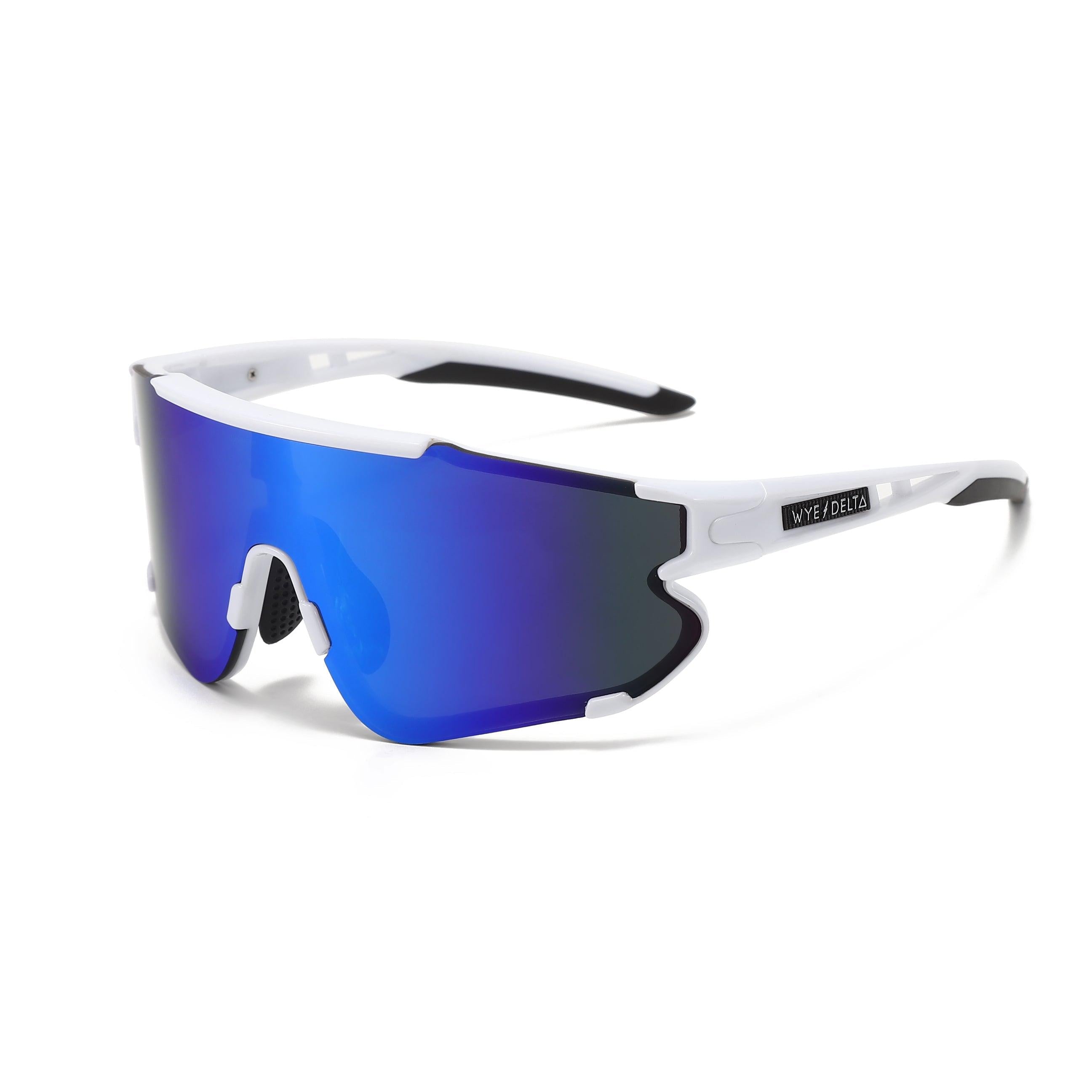 Wye Delta Z87+ HiViz White Deep Blue Mirror Safety Glasses-Safety Glasses USA-1