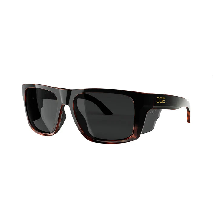 CO Eyewear Outrigger Z87+ Safety Glasses with Gloss Black Tortoise Frame-outts-Smoke-Safety Glasses USA-1