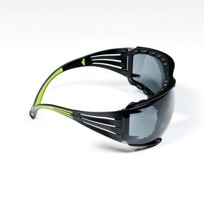 3M SecureFit Safety Glasses SF402AF-FM Foam Padded with Gray Anti-Fog Lenses Right Temple