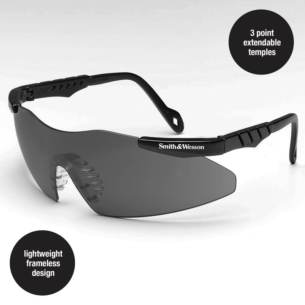 Smith & Wesson Magnum Safety Glasses with Smoke Lens 19823 front view 2