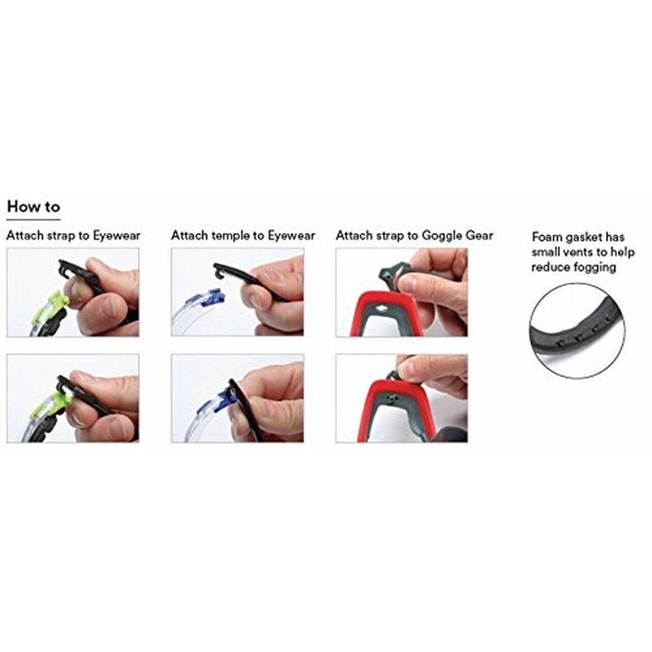 3M Solus Safety Glasses with Blue Temples, Clear Anti-Fog Lens and Foam & Strap Kit S1101SGAF-KT - Instructions