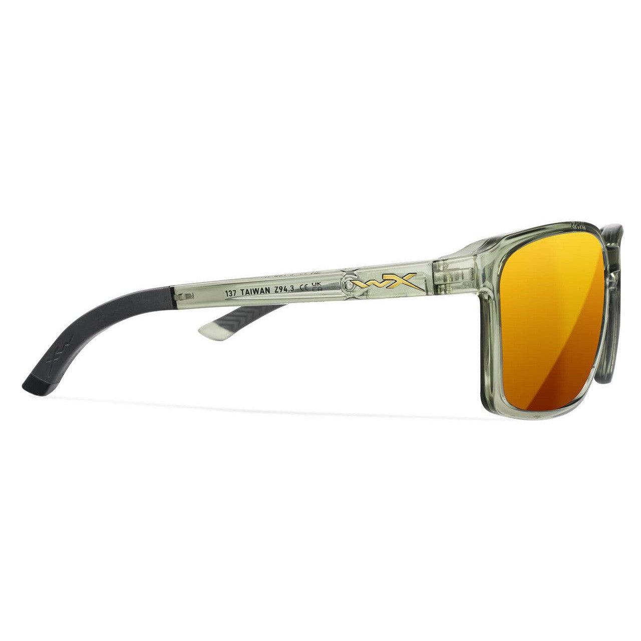 Wiley X Alfa Safety Sunglasses with Olive Frame and Captivate Polarized Bronze Mirror Lens AC6ALF04 - Right View