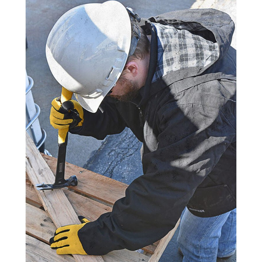 DeWalt DCHJ076ATD1 Unisex Heated Heavy Duty Work Coat With Battery & Charger Worn in the Field - Shown in Black