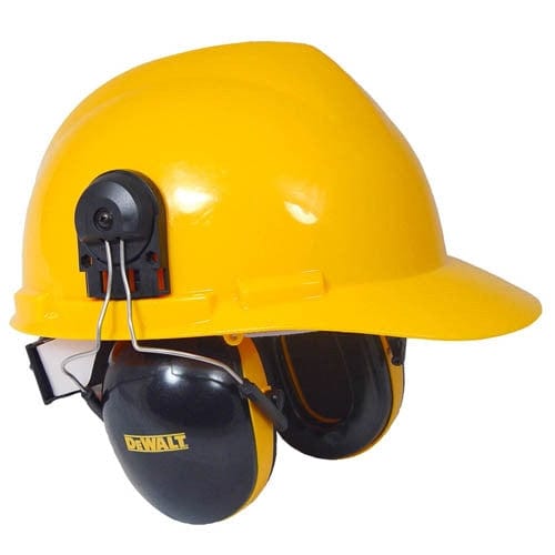 DeWalt Cap Mount Interceptor Ear Muffs DPG66-D Installed On Hard Hat