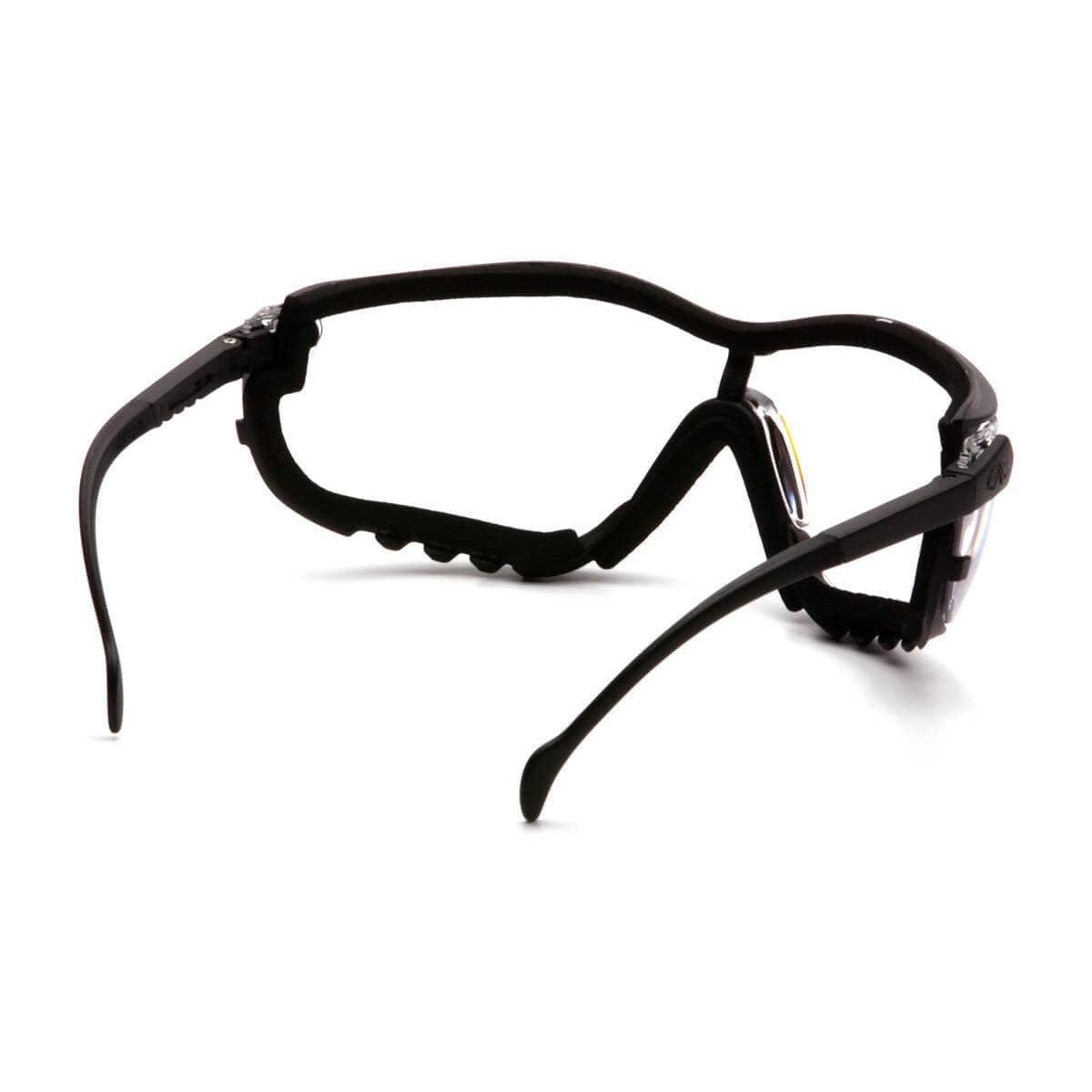 Pyramex V2G Safety Glasses/Goggles with Black Frame and Clear H2MAX Anti-Fog Lens GB1810STM - Back View