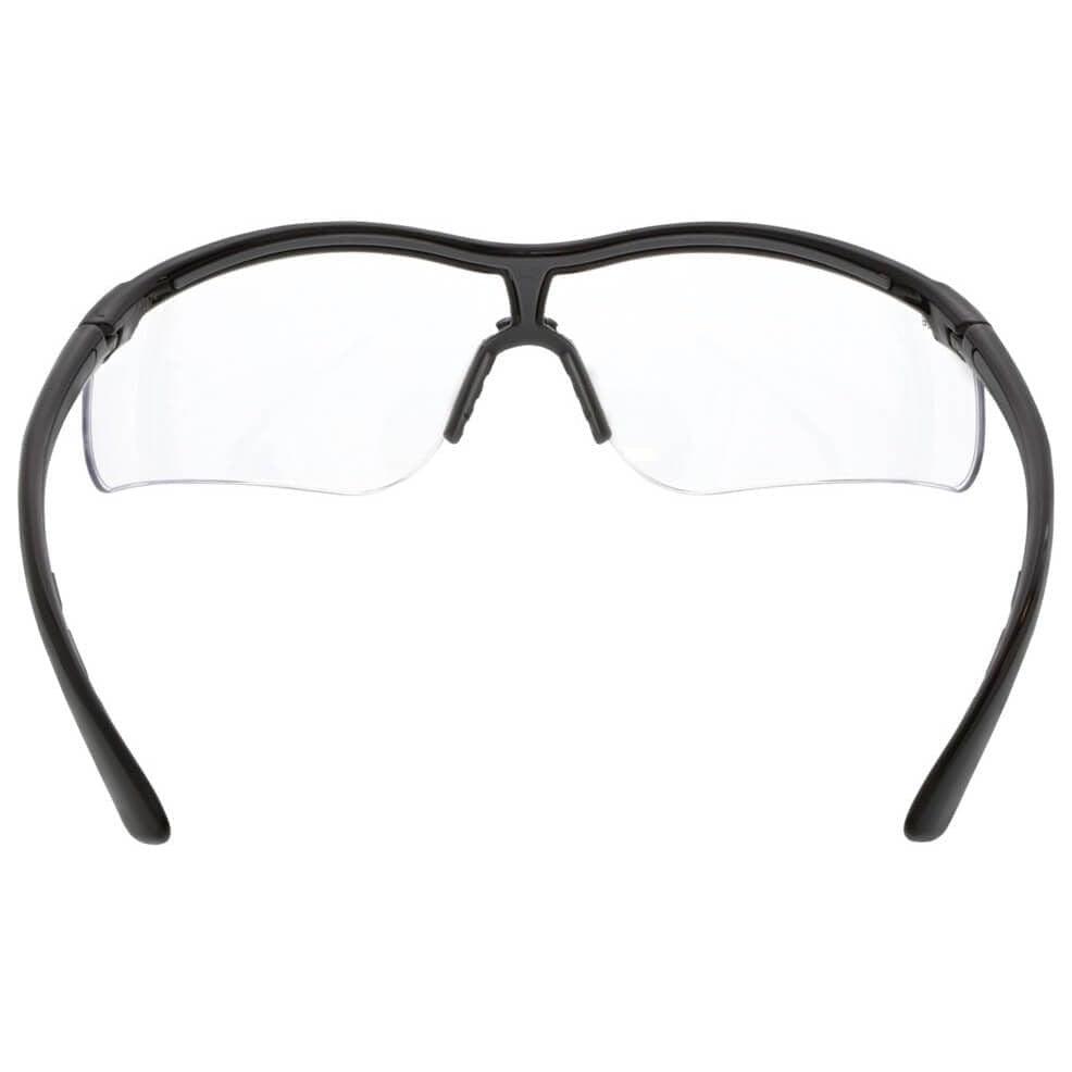 MCR Safety Klondike KD7 Safety Glasses with Black Frame and Clear UV-AF Lens KD710AF - Back View