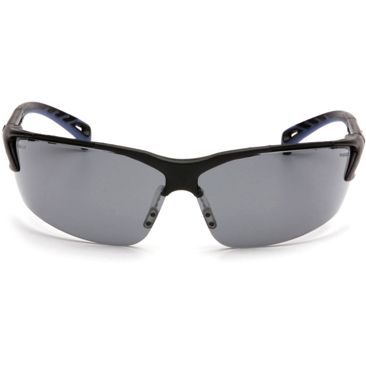 Pyramex Venture 3 Safety Glasses with Black Frame and Gray Lens SB5720D Front View