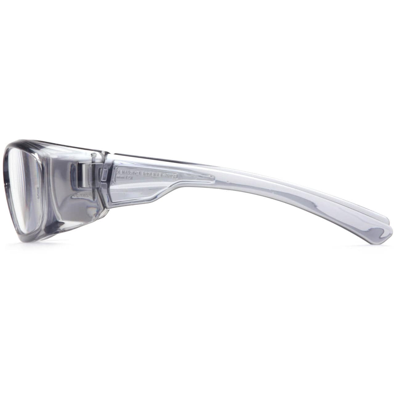 Pyramex SG7910DRX Emerge Safety Glasses Gray Frame Clear Lens Side View
