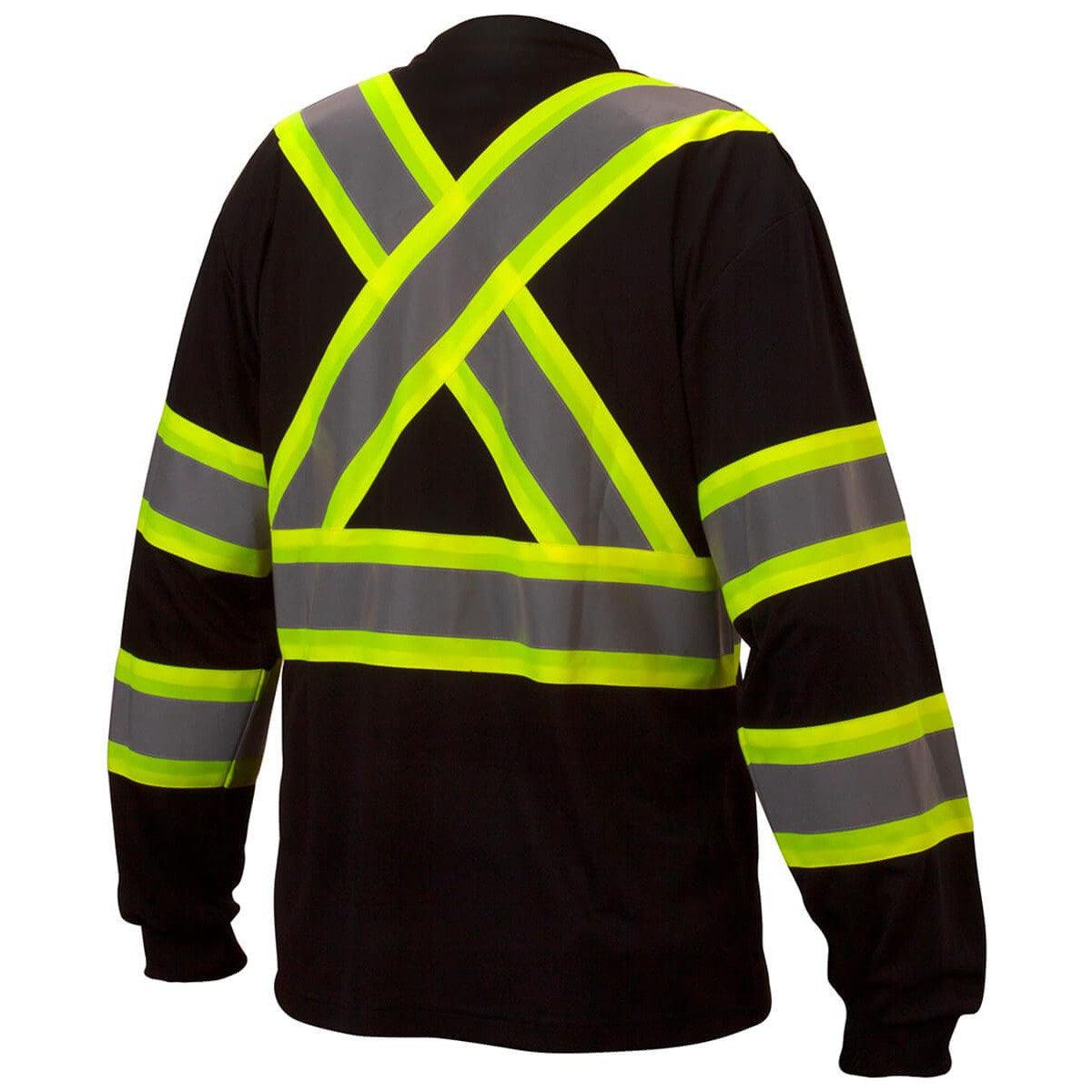 Pyramex RCLTS31 Type 0 Class 1 Black Hi-Vis Long Sleeve Safety T-Shirt - Back