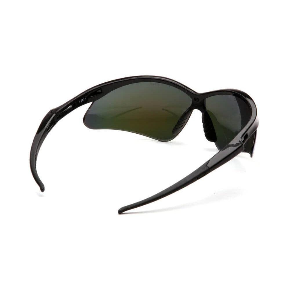 Pyramex PMXtreme Safety Glasses with Black Frame and Ice Orange Mirror Lens - Back