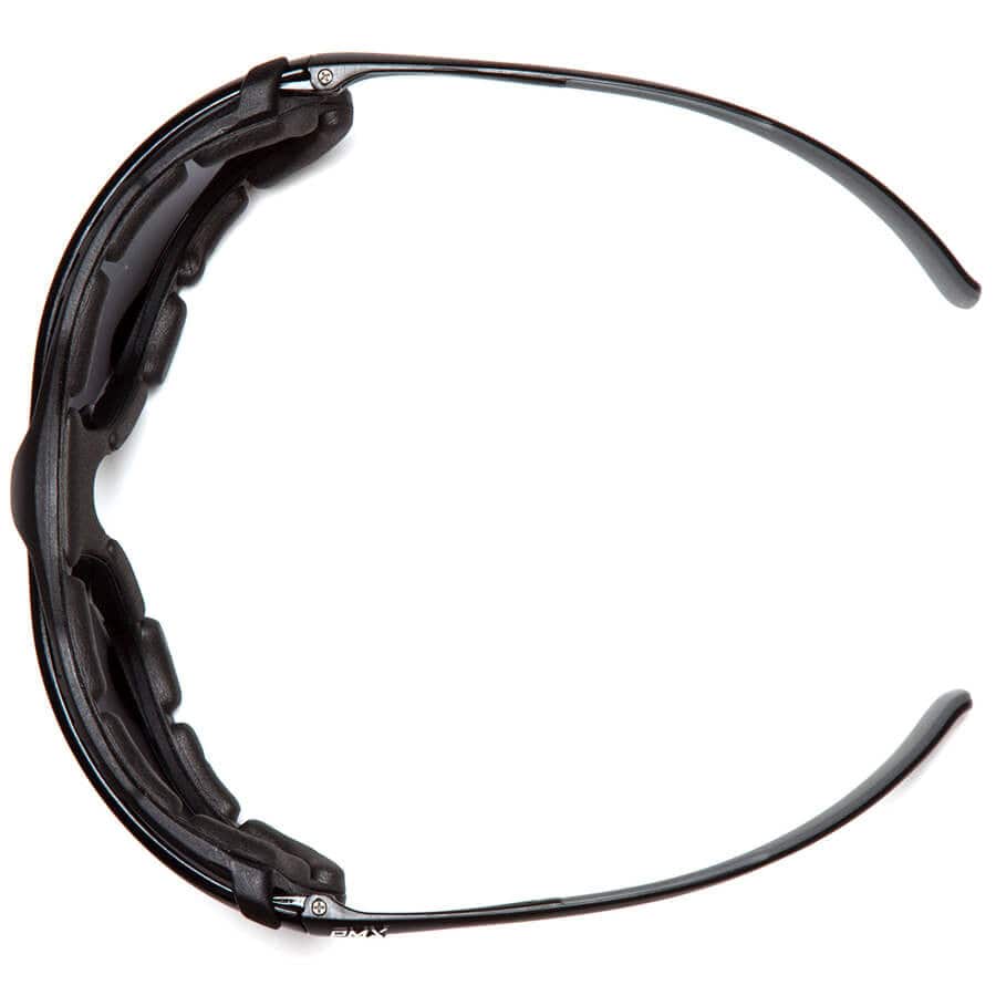 Pyramex Proximity Safety Glasses with Black Frame and Dark Gray Lens - Top