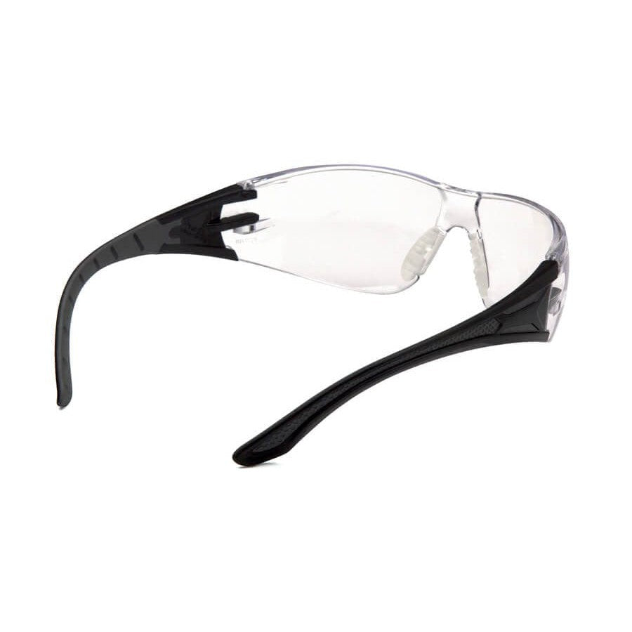 Pyramex Endeavor Plus Safety Glasses with Black/Gray Temples and Clear Lens - Back