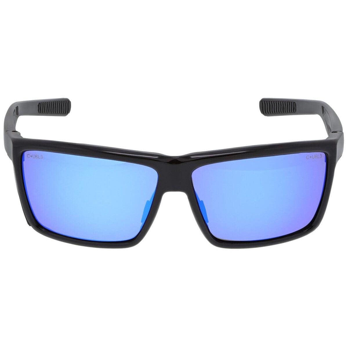 MCR Safety Swagger SR2 Safety Glasses with Black Frame and Blue Diamond Polarized Lens SR218BZ - Front View