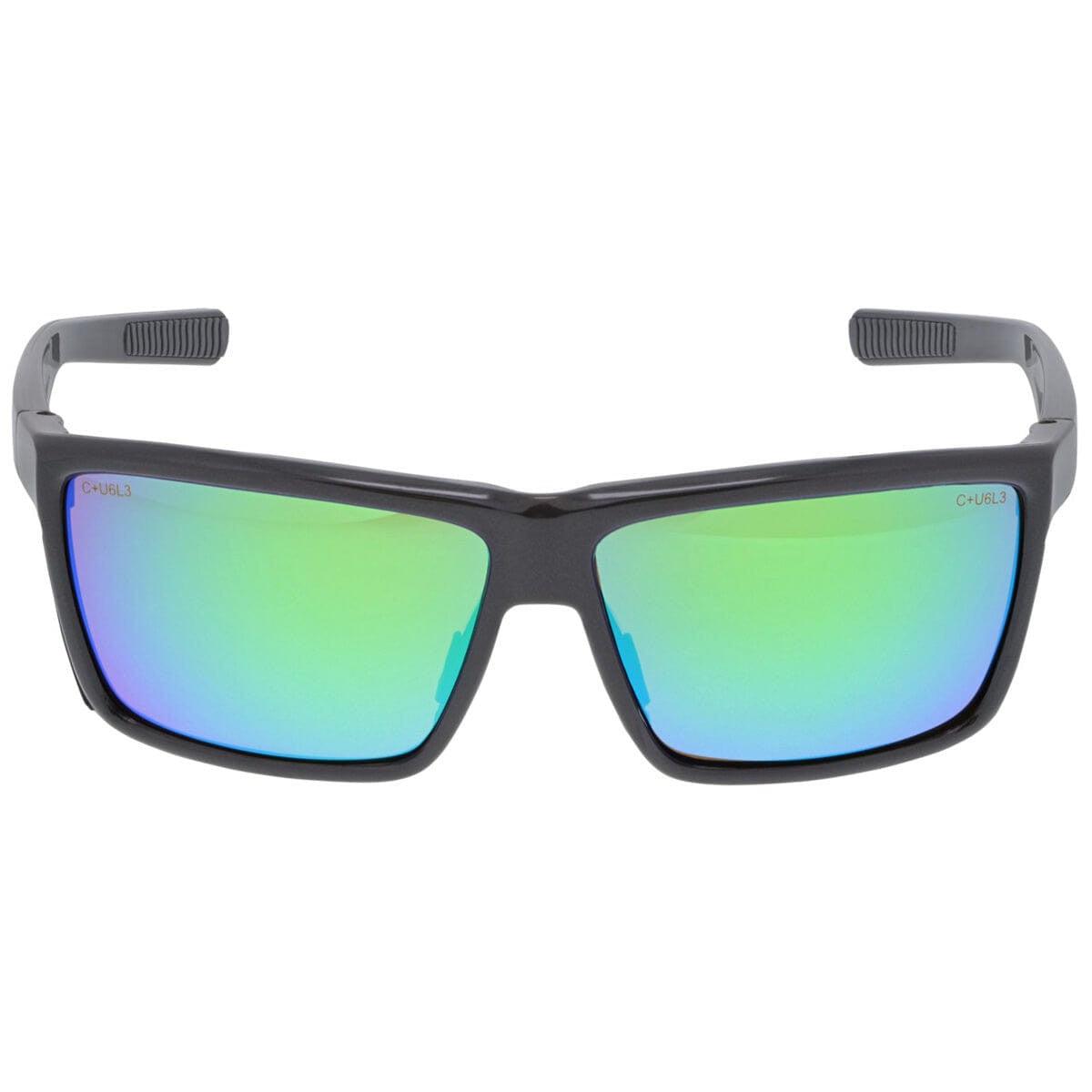 MCR Safety Swagger SR2 Safety Glasses with Charcoal Frame and Green Mirror Lens SR22BG - Front View