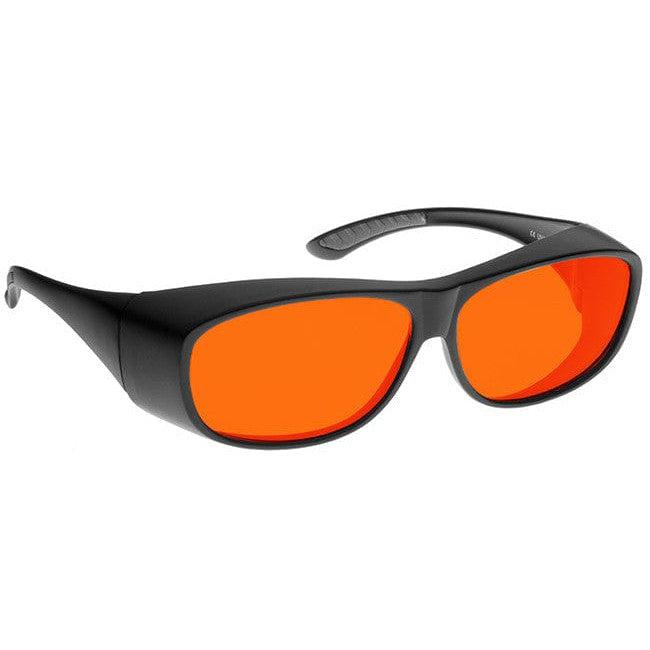 NoIR BluGard OTG Deluxe Nighttime Eyewear with Black Over-Prescription Medium Frame and Orange Lens
