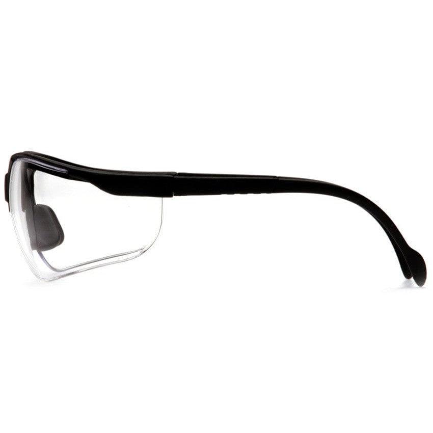 Pyramex Venture 2 Safety Glasses Black Frame Clear Anti-Fog Lens SB1810ST Side View