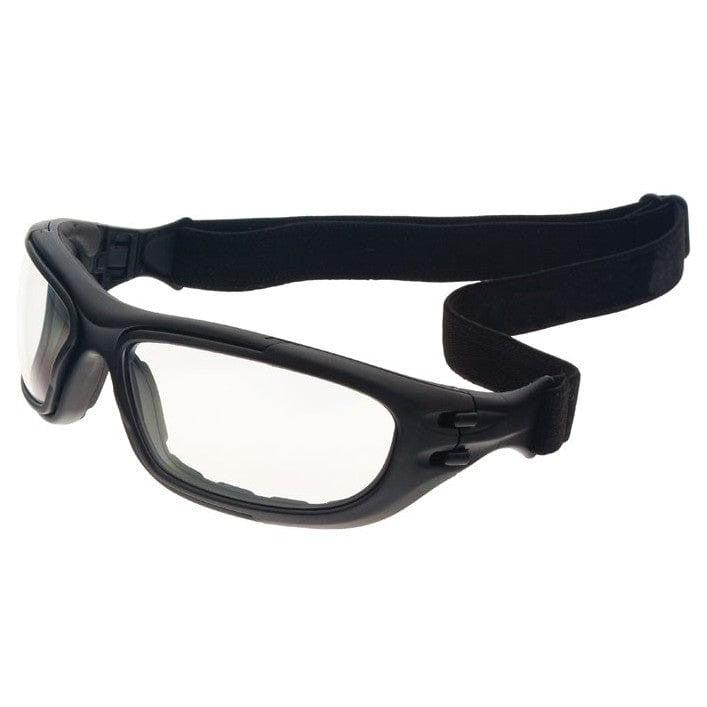 Guard Dogs G100 Safety Glasses/Goggle Kit with Black Frame and Clear and Gray Lenses with goggle strap