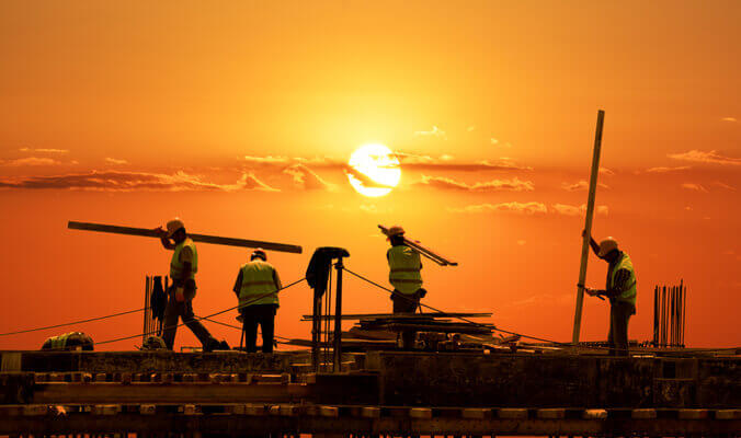 Workers on the jobsite